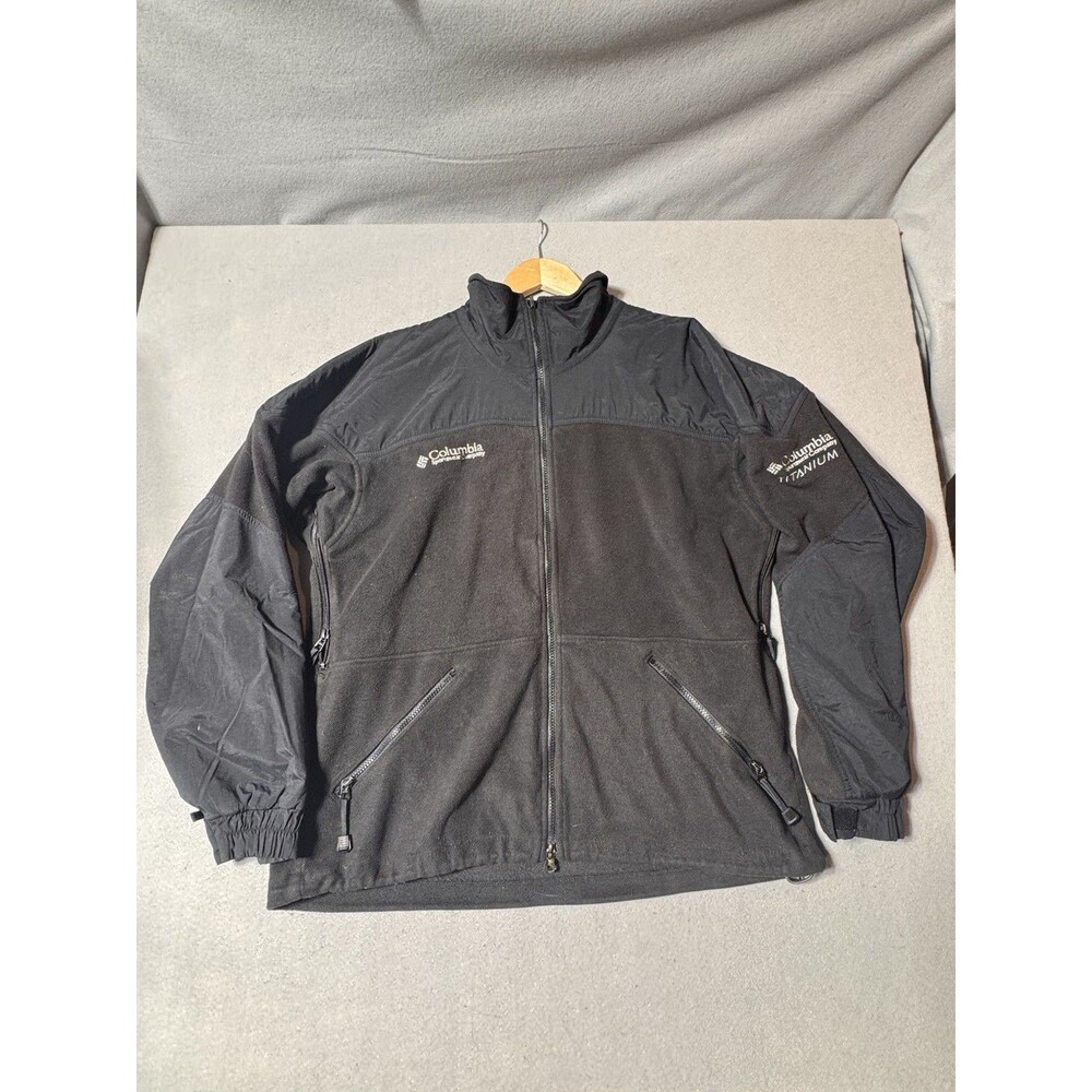 Columbia Titanium Tech Jacket Mens XL Black Fleece Interchange Lined Full Zip